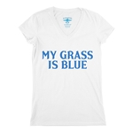 My Grass Is Blue V-Neck T Shirt - Women's