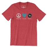Peace Love Vinyl Records T-Shirt - Lightweight Vintage Style