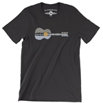 Night Guitar Reflection T-Shirt - Lightweight Vintage Style