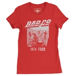 Vintage Bad Company 1974 Tour Ladies T Shirt - Relaxed Fit