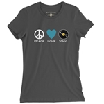 Peace Love Vinyl Ladies T Shirt 