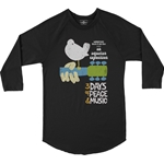 Woodstock Festival Poster Baseball T-Shirt