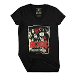 AC/DC Highway To Hell Drawing V-Neck T Shirt - Women's