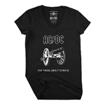 AC/DC For Those About To Rock V-Neck T Shirt - Women's