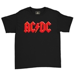 Red AC/DC Logo Youth T-Shirt - Lightweight Vintage Children