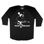 Paul Nelson White Silhouette Baseball T-Shirt