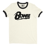 Black David Bowie Diamond Logo Ringer T-Shirt