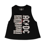 AC/DC Dirty Deeds Done Dirt Cheap Racerback Crop Top - Women's