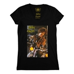 Whitney Houston Riding Gloves V-Neck T Shirt - Women's