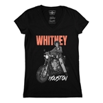 Whitney Houston Motorcycle V-Neck T Shirt - Women's