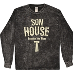 Son House Southern Bow Tie Long Sleeve T-Shirt - Black Mineral Wash
