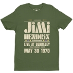Jimi Hendrix Live at Berkeley T-Shirt - Lightweight Vintage Style
