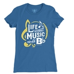 Life Without Music Would B Flat Ladies T Shirt - Relaxed Fit