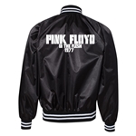(Limited Edition, Double Sided) Pink Floyd In The Flesh Tour Satin Bomber Jacket - Black