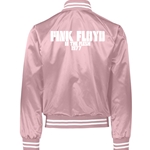 (Limited Edition, Double Sided) Pink Floyd In The Flesh Tour Satin Bomber Jacket - Pig Pink