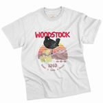 CLEARANCE - 2XL White Bird & Guitar Woodstock T-Shirt - Classic Heavy Cotton