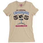 61 & 49 Crossroads Blues Ladies T Shirt - Relaxed Fit