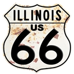 Illinois Route 66 Sign - 12" Aluminum