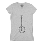 Folk Banjo V-Neck T Shirt - Women's