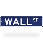 Wall St Street Sign - Blue
