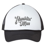 Ramblin Man Trucker Hat - Black / White Face Foam