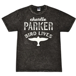 Charlie Parker Bird Lives T-Shirt - Black Mineral Wash