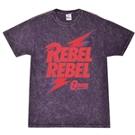Rebel Rebel Bowie Logo T-Shirt - Purple Mineral Wash