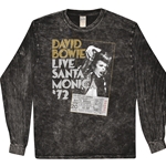 David Bowie Santa Monica Long Sleeve T-Shirt - Black Mineral Wash