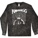Black & White Funkadelic Concert Long Sleeve T-Shirt - Black Mineral Wash