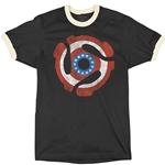Patriotic 45 Record Adapter Ringer T-Shirt