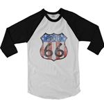 Patriotic Route 66 Baseball T-Shirt