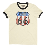 Patriotic Route 66 Ringer T-Shirt 