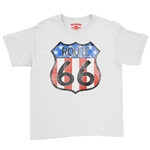 Patriotic Route 66 Youth T-Shirt - Lightweight Vintage Children