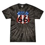 Patriotic Route 66 Tie-Dye T-Shirt - Black
