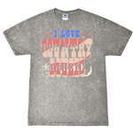 I Love Country Music T-Shirt - Gray Mineral Wash