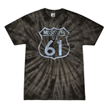 Mississippi Highway 61 Tie-Dye T-Shirt - Black