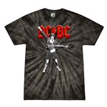 Graphic AC/DC Tie-Dye T-Shirt - Black