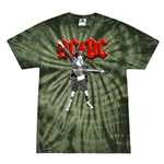 Graphic AC/DC Tie-Dye T-Shirt - Green