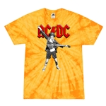Graphic AC/DC Tie-Dye T-Shirt - Yellow