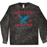 Outlaw Country 1973 Long Sleeve T-Shirt - Black Mineral Wash