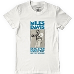CLEARANCE - Large White Miles Davis New York City T-Shirt - Classic Heavy Cotton