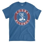 CLEARANCE - XL Blue Cobra Records Snake T-Shirt - Classic Heavy Cotton