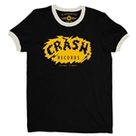 CLEARANCE - Medium Black Crash Records Logo Ringer T-Shirt