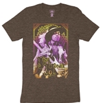CLEARANCE - Small Brown Jimi Hendrix Gold Dust T-Shirt - Lightweight Vintage Style