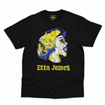 CLEARANCE - 2XL Black Graphic Etta James T-Shirt - Classic Heavy Cotton