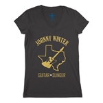 Texas Johnny Winter V-Neck T Shirt - Women's