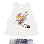 Johnny Winter Screamin Demon Tattoo Racerback Crop Top - Women's