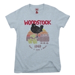 Bird & Guitar Woodstock Ladies T Shirt - Relaxed Fit