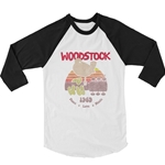 Bird & Guitar Woodstock Baseball T-Shirt