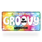 Groovy Woodstock License Plate